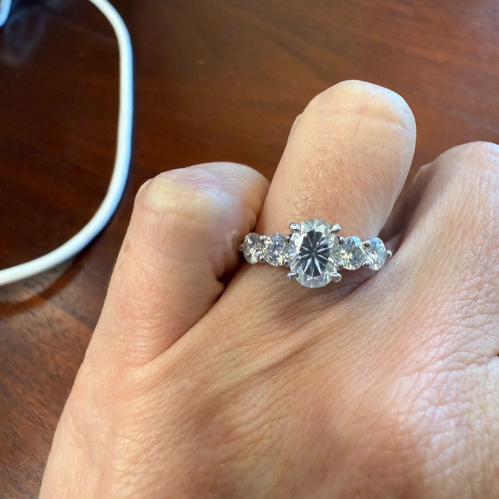 Moissanite Ring 925 silver 1.5 ct